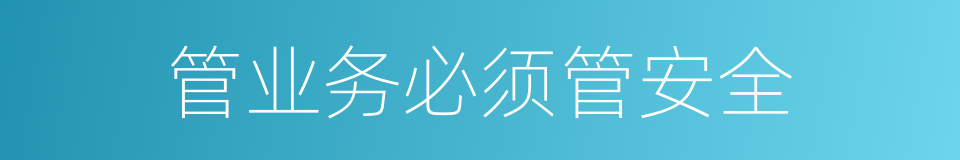 管业务必须管安全的同义词