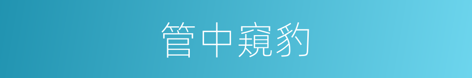 管中窺豹的意思