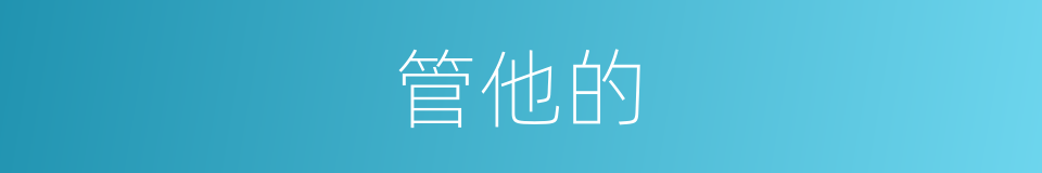 管他的的意思