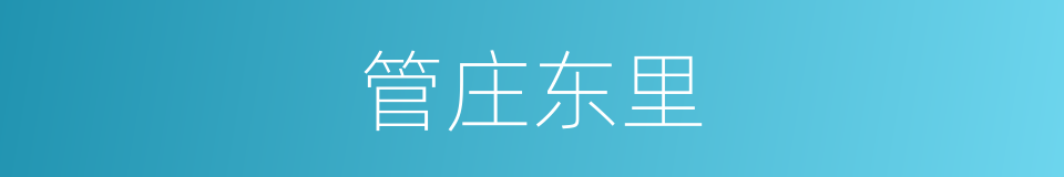 管庄东里的同义词
