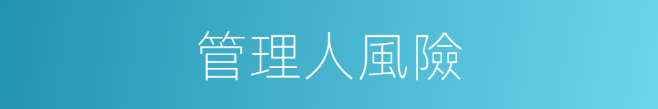 管理人風險的同義詞