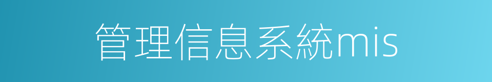 管理信息系統mis的同義詞