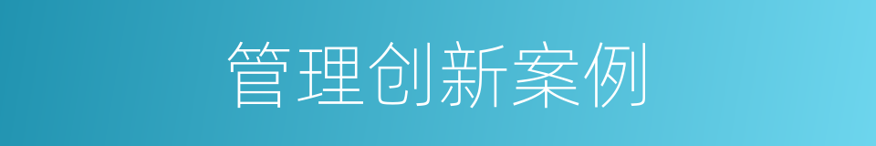 管理创新案例的同义词