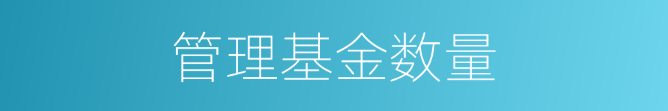 管理基金数量的同义词