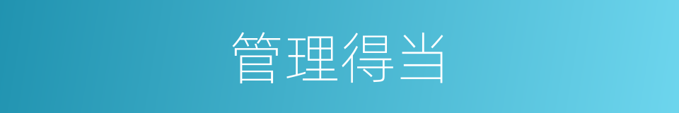 管理得当的同义词