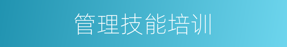 管理技能培训的同义词