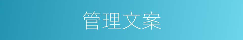 管理文案的同义词