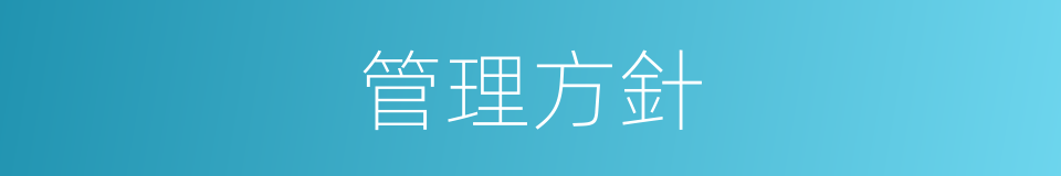 管理方針的同義詞