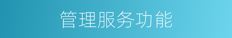管理服务功能的同义词