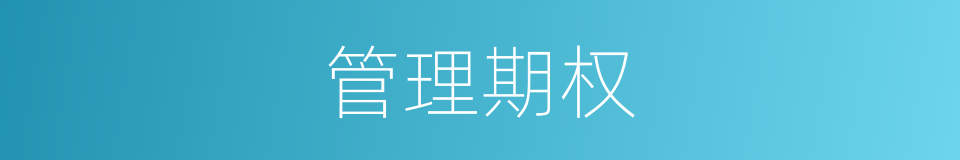 管理期权的同义词
