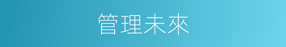 管理未來的同義詞
