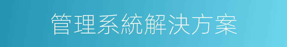 管理系統解決方案的同義詞