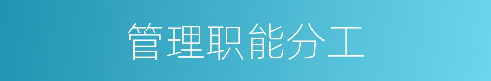 管理职能分工的同义词