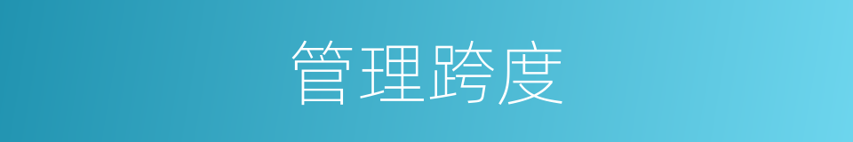 管理跨度的同义词