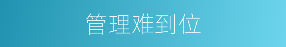 管理难到位的同义词