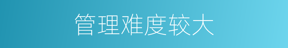管理难度较大的同义词