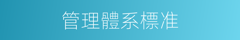 管理體系標准的同義詞