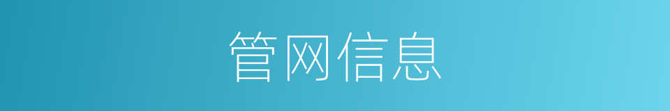 管网信息的同义词