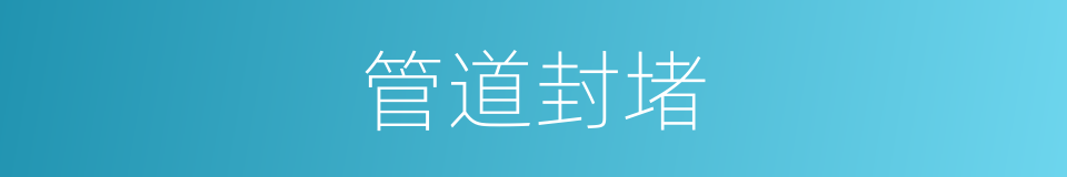 管道封堵的同义词