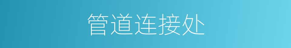 管道连接处的同义词