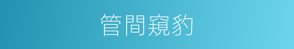 管間窺豹的同義詞
