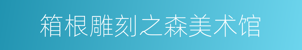 箱根雕刻之森美术馆的同义词