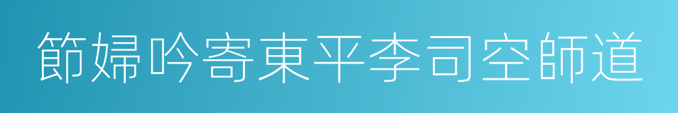 節婦吟寄東平李司空師道的同義詞