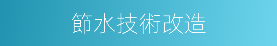 節水技術改造的同義詞