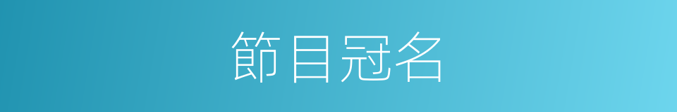 節目冠名的同義詞