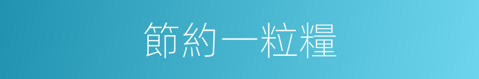 節約一粒糧的同義詞