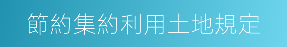 節約集約利用土地規定的同義詞