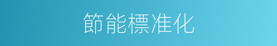 節能標准化的同義詞