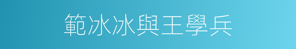 範冰冰與王學兵的同義詞