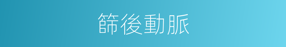 篩後動脈的同義詞
