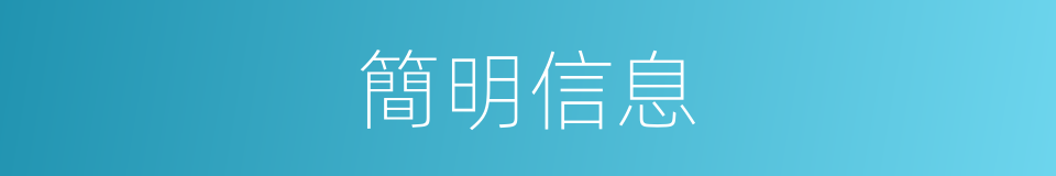 簡明信息的同義詞
