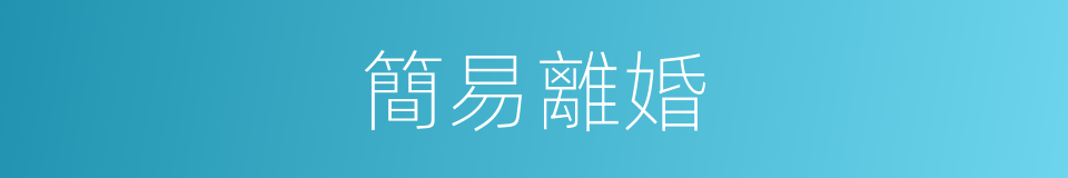 簡易離婚的同義詞