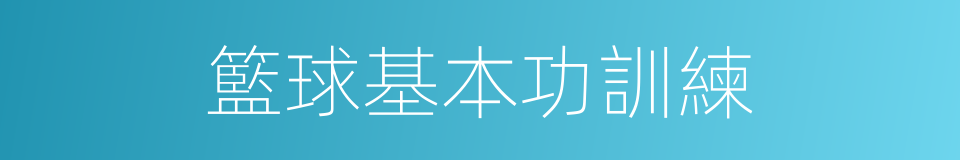 籃球基本功訓練的同義詞