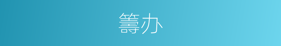 籌办的意思