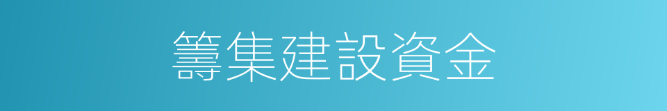 籌集建設資金的同義詞