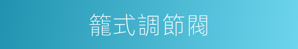 籠式調節閥的同義詞