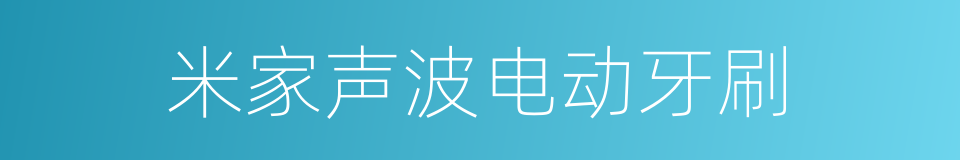 米家声波电动牙刷的同义词