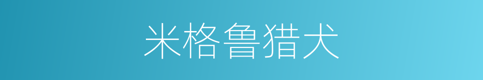 米格鲁猎犬的同义词