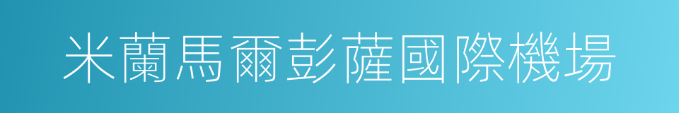 米蘭馬爾彭薩國際機場的同義詞