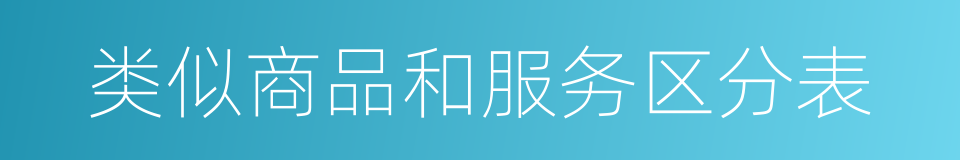 类似商品和服务区分表的同义词