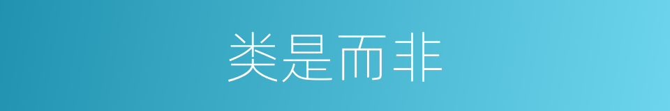 类是而非的同义词