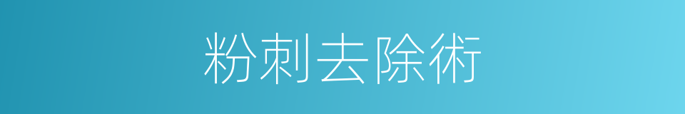 粉刺去除術的同義詞