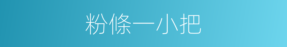 粉條一小把的同義詞