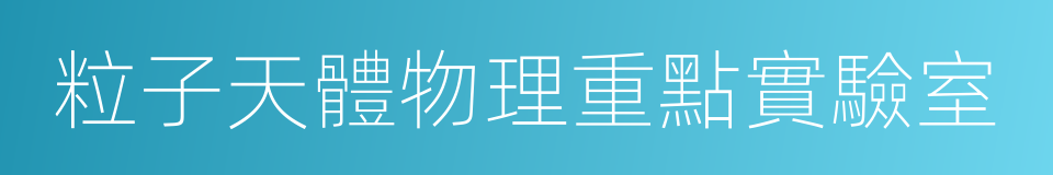 粒子天體物理重點實驗室的同義詞