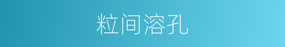 粒间溶孔的同义词