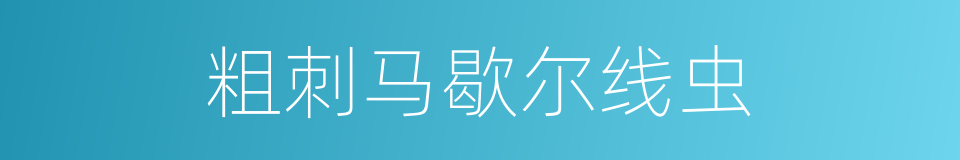 粗刺马歇尔线虫的同义词